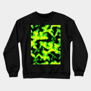 Neon Green and Black Tie Dye Pattern Crewneck Sweatshirt